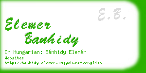 elemer banhidy business card