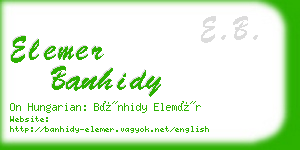 elemer banhidy business card
